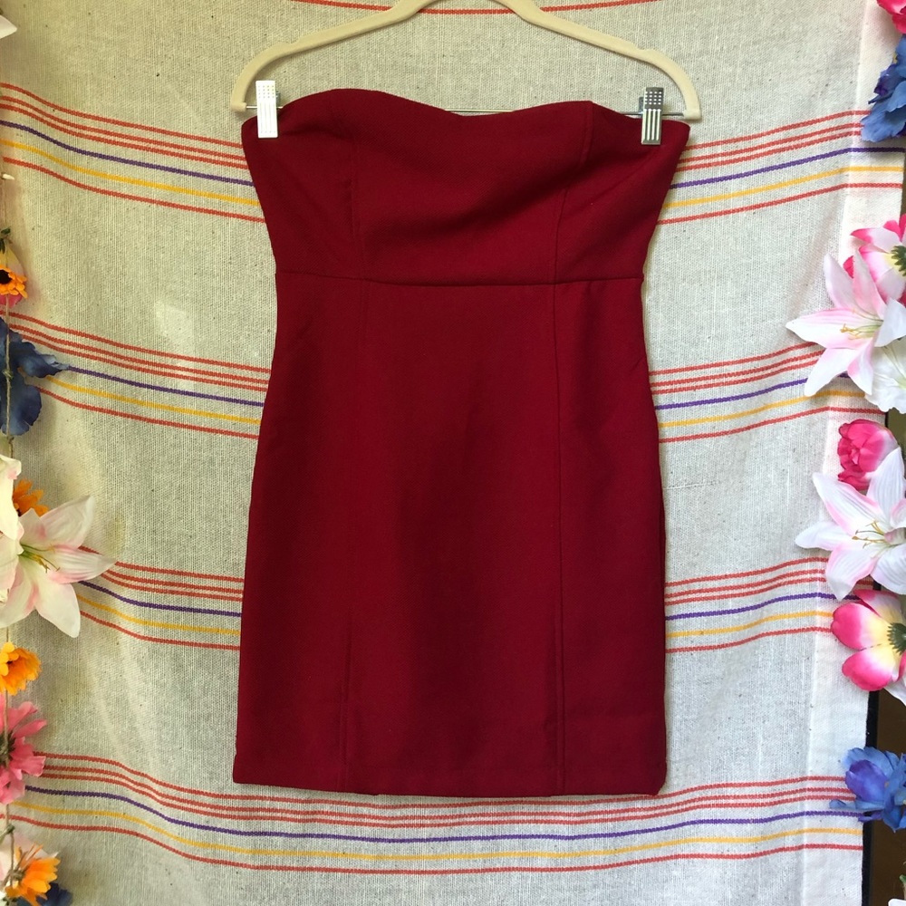 Strapless bodycon mini dress